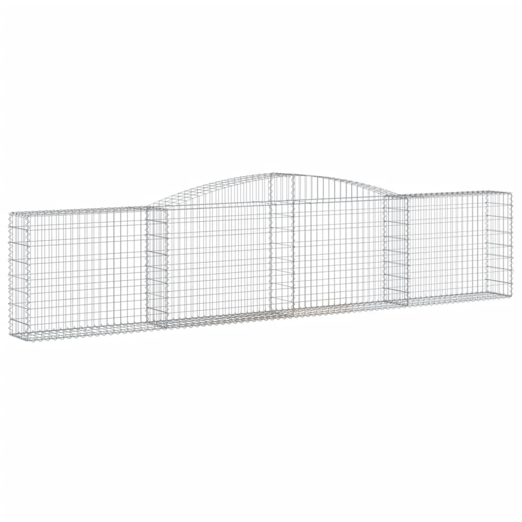 Paniers à gabions arqués 15 pcs 400x30x80/100 cm Fer galvanisé