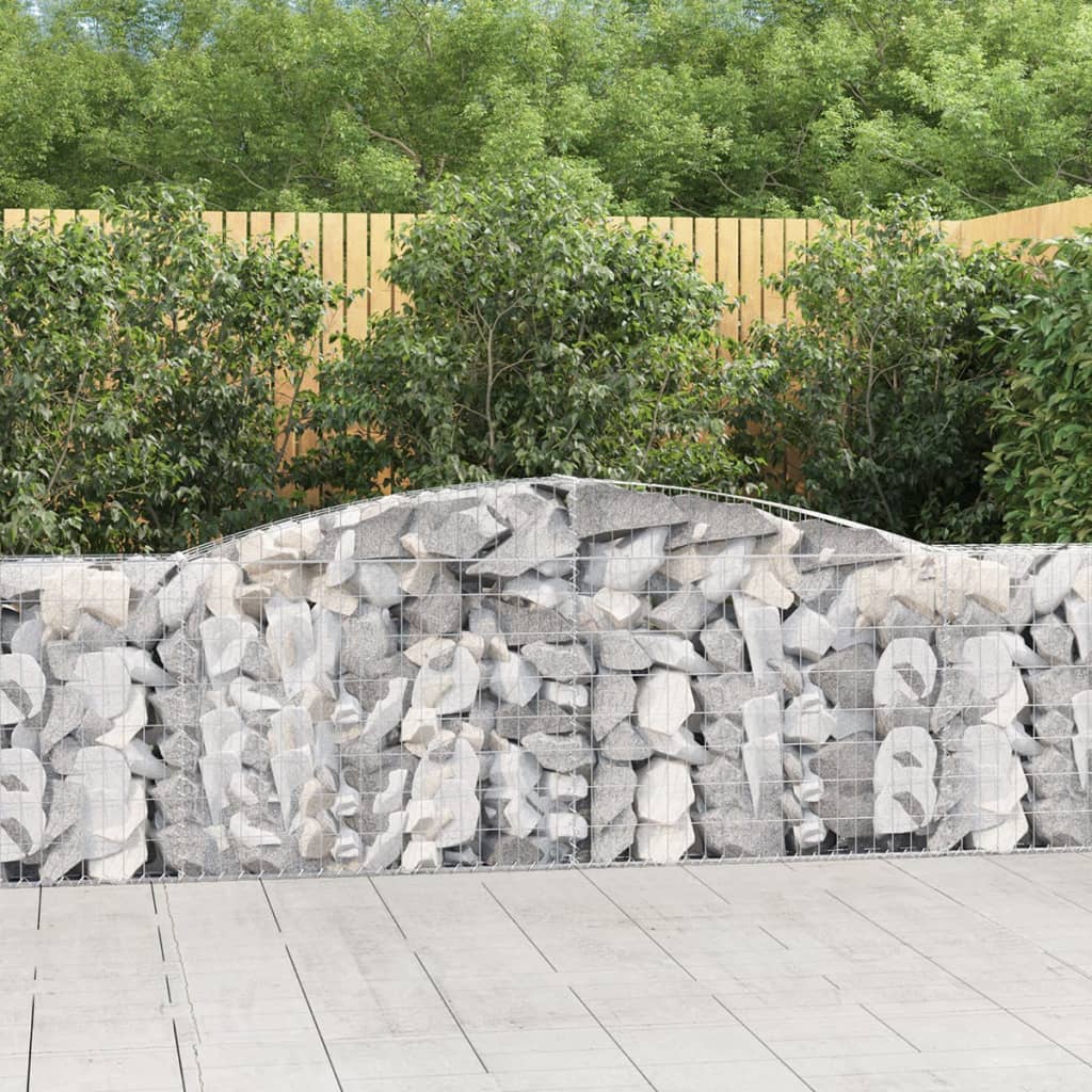 Paniers à gabions arqués 15 pcs 400x30x80/100 cm Fer galvanisé