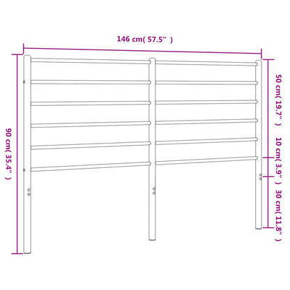 Tête de lit métal noir 140 cm