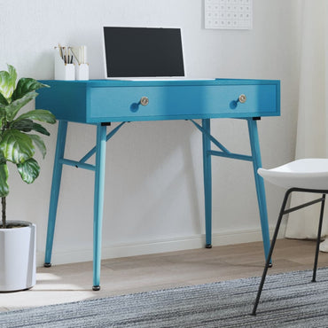 Mesa de design com gaveta azul verde antiga