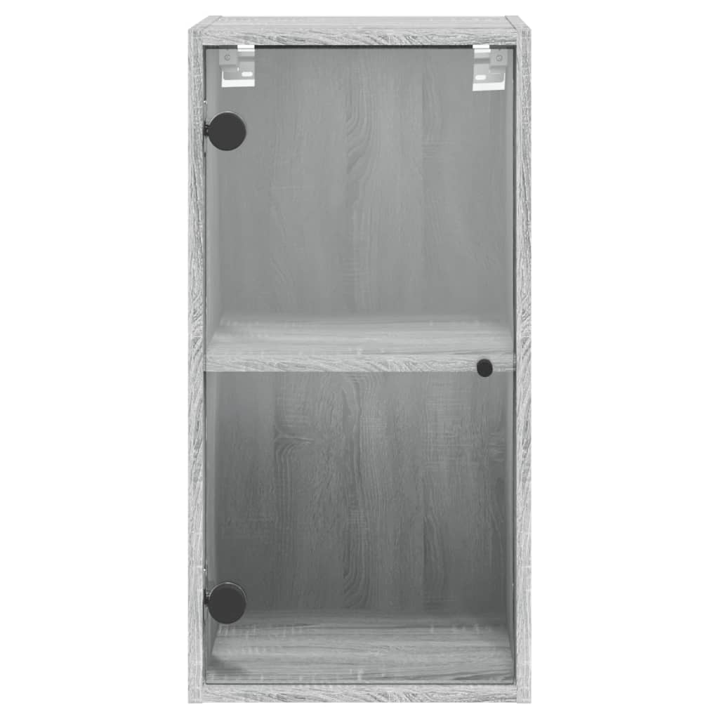 Armoire murale avec portes en verre sonoma gris 35x37x68,5 cm