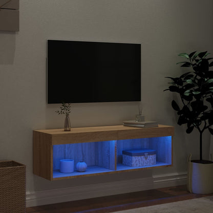 Meuble TV avec lumières LED chêne sonoma 100cm