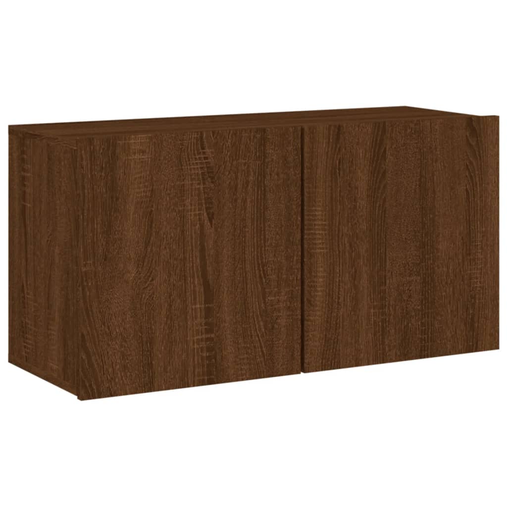 Unités murales TV 6 pcs chêne marron bois d'ingénierie