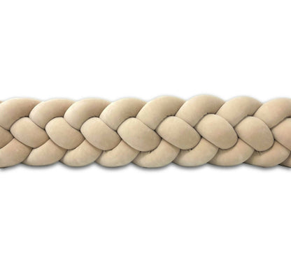 Latte velvet braided bed bumper